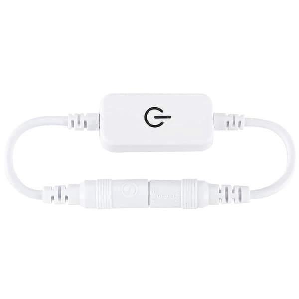 2 st 12-24V 4A Enkelfärgad LED-strip Ljusstyrka Kontroller På/Av In-Line Touch Switch DC Mini LED Touch Switch (Vit) [DB]