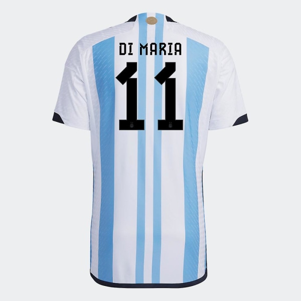 Fifa World Cup Qatar 2022 Argentina Vinnartröja No.11 Angel Di Maria Hemma 3 Stars tröja Photo Color L