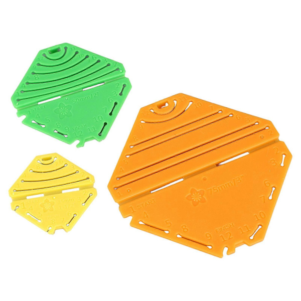 3-pack Blomstertillverkningssats DIY Rhombus Blommor Snabbt Enkelt Resin Kanzashi Blomstertillverkningsplattor för Barn Flickor