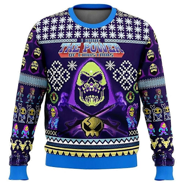 HEYYEYA HE-MAN Grim Jultrøje Gave Julemand Trøje Mænds 3D Sweatshirt og Efterår/Vinter Toptrøjer til Mænd XS EL1158