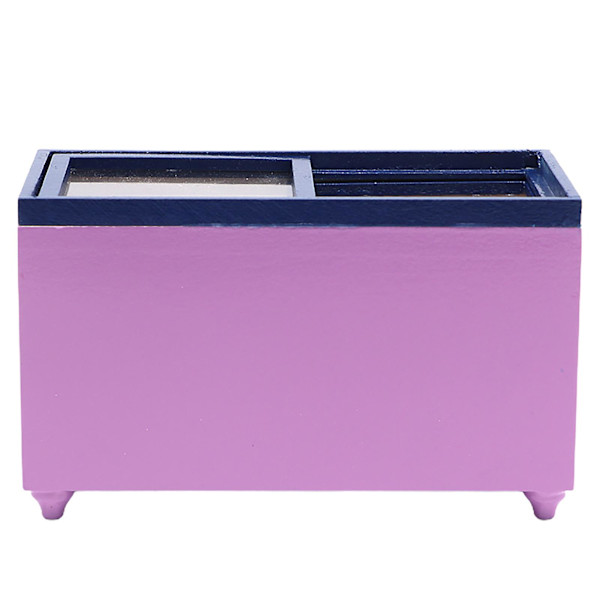 1:12 Imitation Kylskåp Realistisk Simulerad Söt Rollspel Dockhus Mini Kylskåp Leksak för Underhållning Purple
