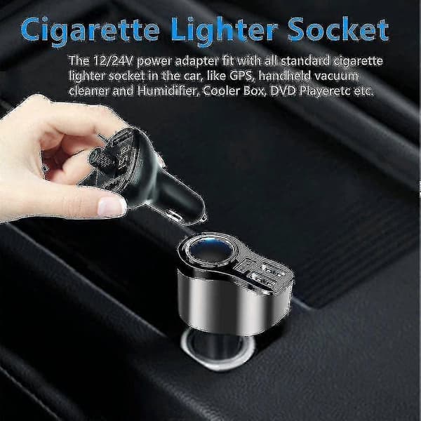 4-i-1 USB C Billader 36W USB Sigarettenner Socket Splitter Adapter -ayane