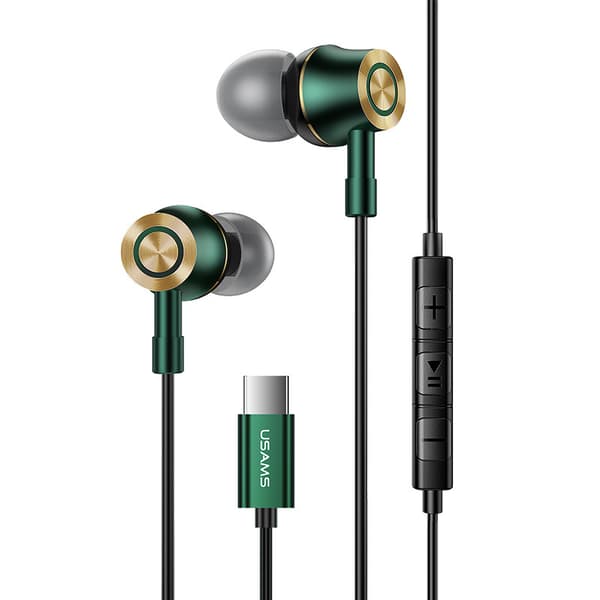 Usb C-hodetelefoner Ergonomisk kablet kontroll In-ear støydempende headset