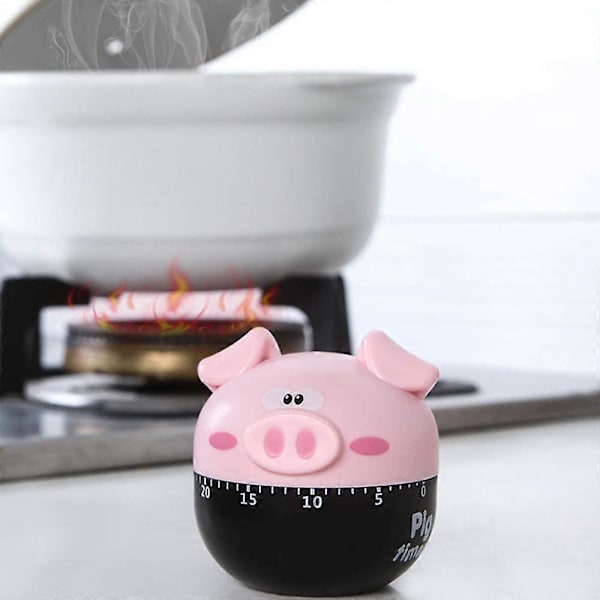 Mekanisk Køkken Timer Alarm, Gris Form, 60min 360