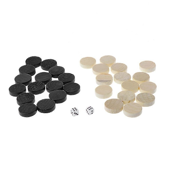 30 kpl puisia tammi-, backgammon- ja shakkipaloja tammipeliin ja shakkiin 19mm