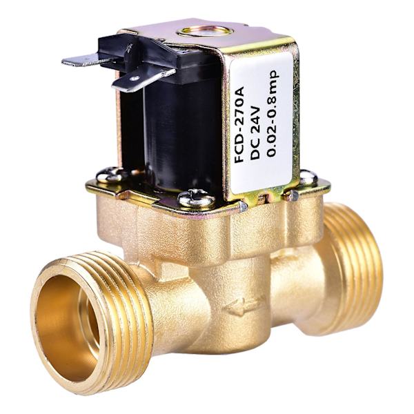 3/4 DC 24V Normaalisti suljettu messinkinen sähkömagneettinen solenoidiventtiili veden ohjaukseen