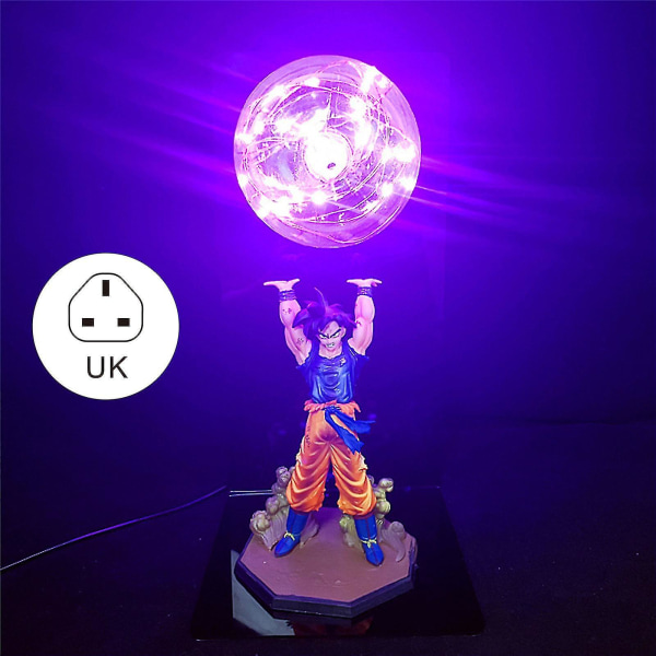 Dragon Ball Lampa Goku Strength Bombs Luminaria Bordslampa Dekorativa Lampor Barn Led Nattlampa För Sovrum UK Plug Purple