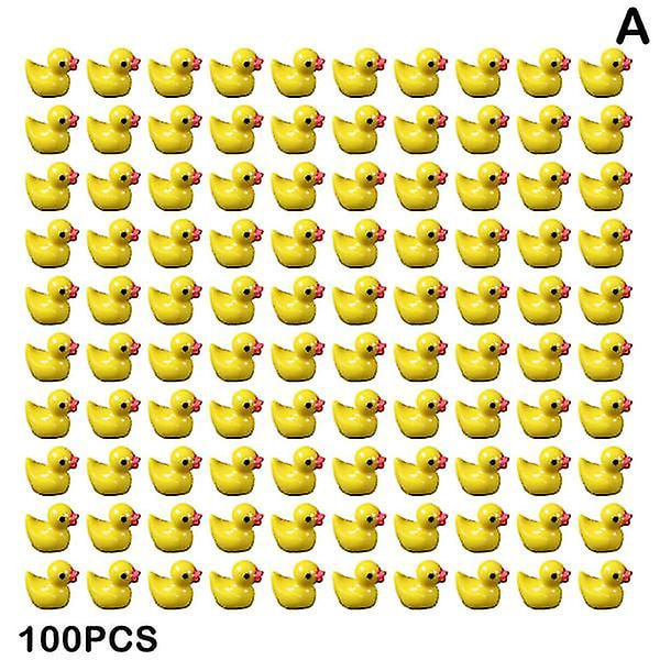 100/200 stk Mini Gummibader Miniatyr Harpiks Andunger Gule Små D 100 stk gule - [DmS] 100pcs yellow 100pcs