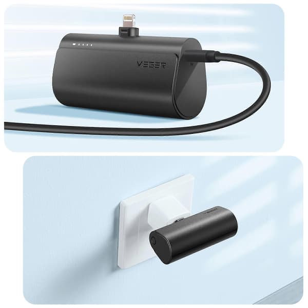 Mini Ekstern Oplader 5000mAh Connector Lightning Power Delivery 20W