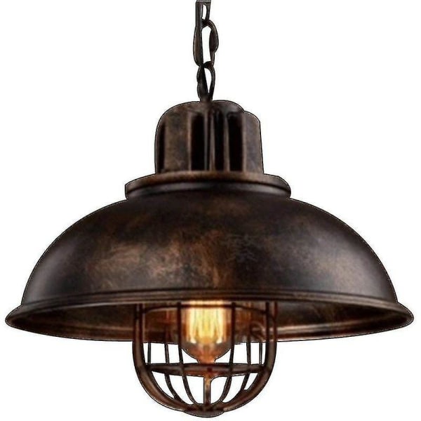 Pendelljuskrona - Vintage industriell lampa med metallskärm, loftstil