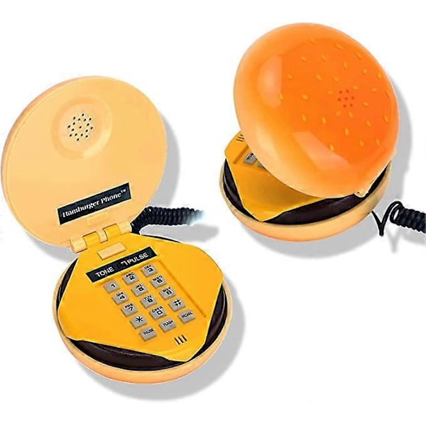 Hamburgertelefon, Cheeseburger Burger Hamburger Telefon Søte Telefoner Fasttelefon Ledningstelefon Skrivebordstelefon for Hjem Hotell Kontor Dekor Barn Gave