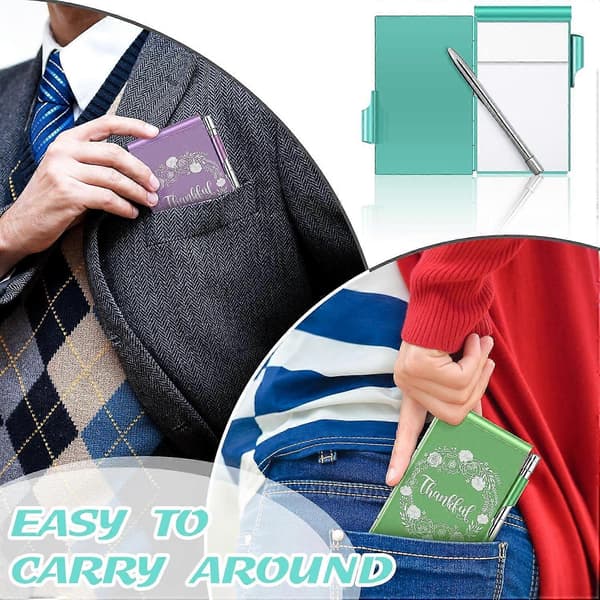 4 stk. Metal Inspirerende Lomme Notesbog Flip Aluminium Note Case Mini