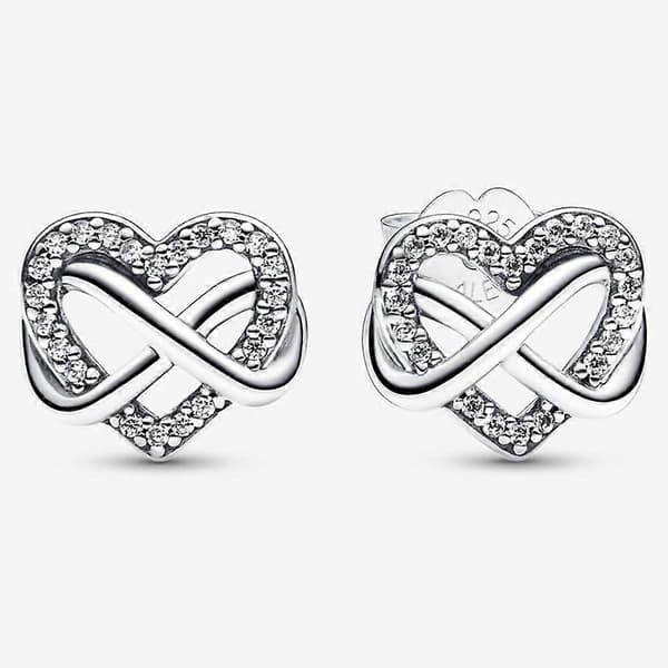 Glittrande Infinity Heart örhängen i sterlingsilver