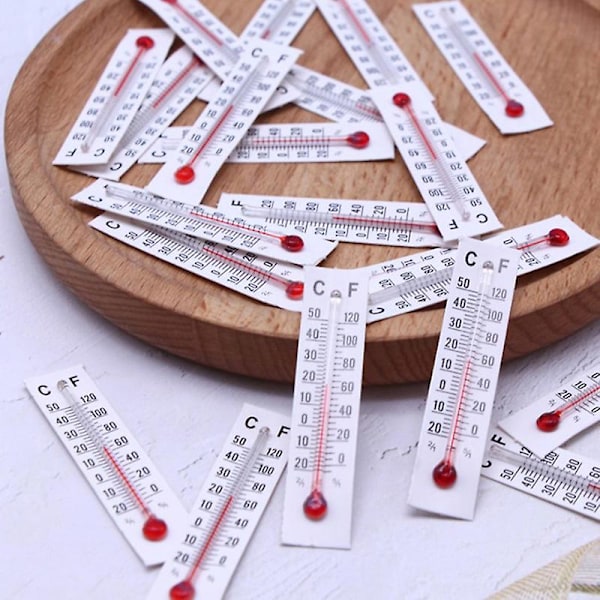 10 st Miniatyr Papptermometer Enkel Stil Dockhus Inomhus Utomhus White 10PCS