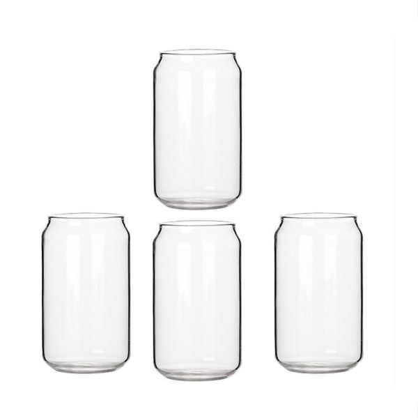 4-pack Can Shape Glas Mode Vatten Mjölk Enkel kopp Öl Glas Shake Glas Dessert Cup Cola Mugg, 4 transparent