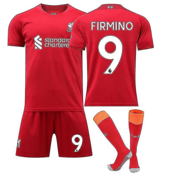 22/23 Liverpool Hjem Salah Mane Barn Gutter Voksen Fotball Fotballdrakt Treningsdresser FIRMINO NO.9 2XL