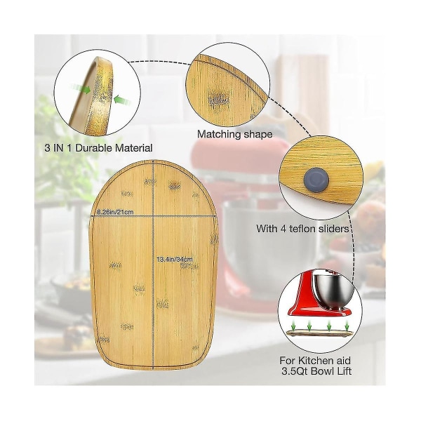 Mikserskyvematte Kompatibel Med KitchenAid 3.5qt Stativmikser, Mikserskyvebrett Kompatibel Med Tilt Head Stativmikser 3. As Shown
