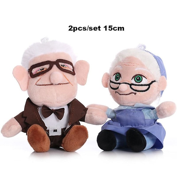 2 st/set 15/20cm Leksaker Filmen UP Carl Morfar Mormor Tecknad Fylld Mjuk Plyschleksak 15cm 2pcs