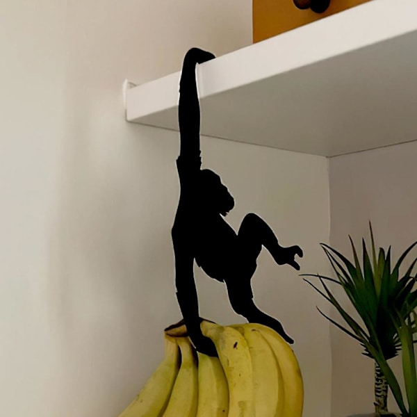 Luovu Banana-koukku Musta Metalli Koukku Apina Gorilla Banana-teline Avaimet Ripustuskoukku Vaatteiden SäilytystelineBY