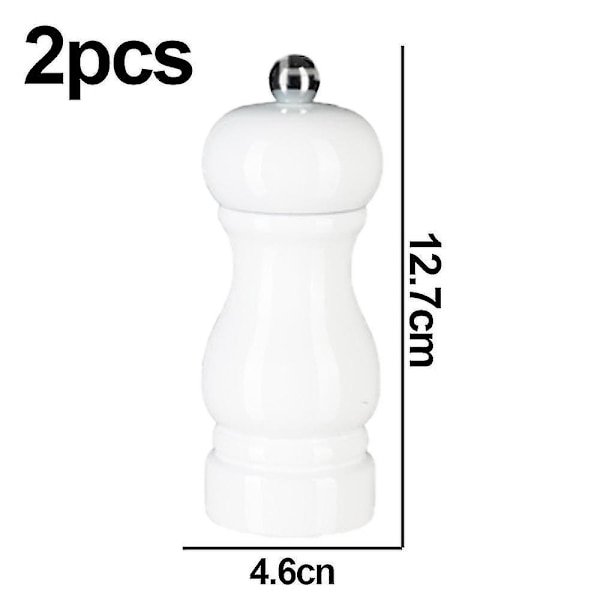 Suola- ja pippurimyllysetti, manuaaliset pippurimyllyt säädettävällä karkeudella, täytettävät maustemyllytBY white 5 inch