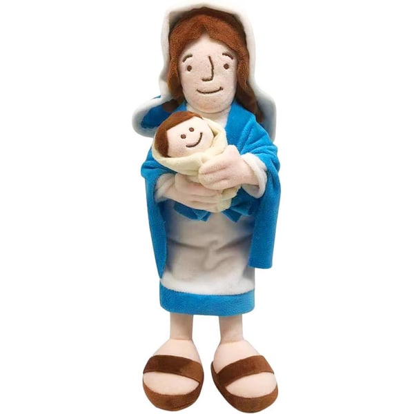 Jesus Plyschdocka Min vän Kristna Leksaker Mamma Maria Håller Baby Uppstoppad Jesus Present 13 Inches Kristus Religiös Frälsare Figurleksaker