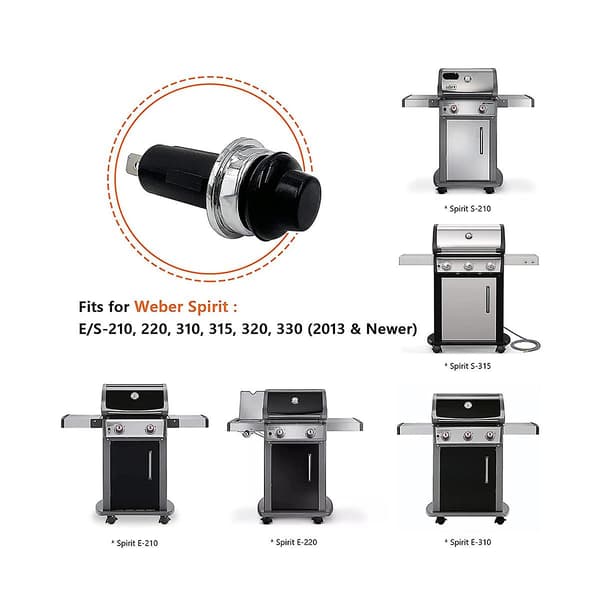 Weber tenning trykknappbryter for Weber Spirit E/S gassgriller 7642 og 7643 reservedeler 7642 7643 replacement switch