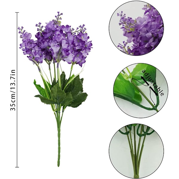 Kunstige Blomsterbuketter Wisteria Hyacinth Falske Engros Til Vase Hjemmedekoration Indendørs Udendørs Have Hotel Fest Bryllup MockBY Purple