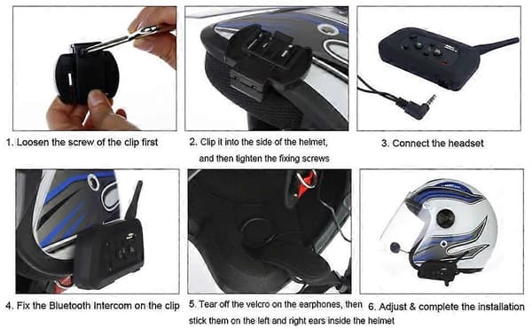V6 V4 Hjälm Intercom Clip Monteringsfäste Tillbehör för V6 V4 Full Duplex Motorcykel Bluetooth Intercom Headset BT Interphone