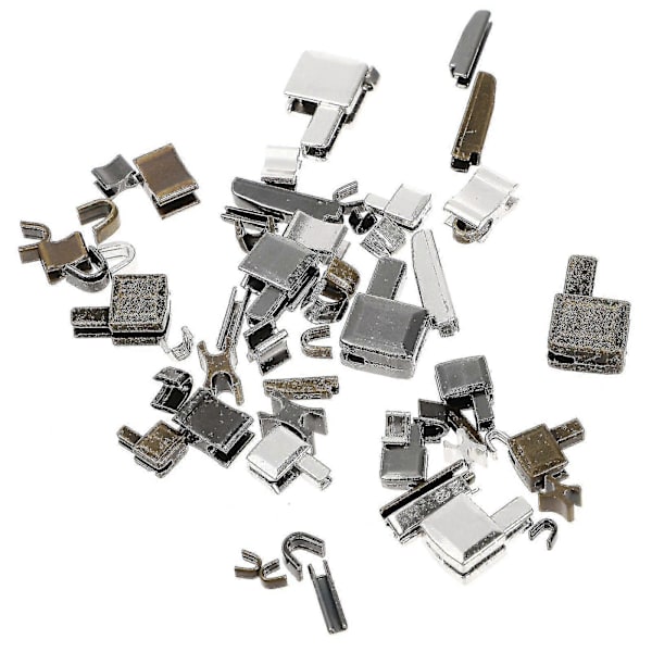 24-pack Metalliska Blixtlåsskydd, Insättningsnål, Blixtlåsstopp, Tillbehör, Plugg, Blixtlåsreparationssats för Kläder, Hem-DIY (Blandade Färger, Storlek 3/5/8/10)