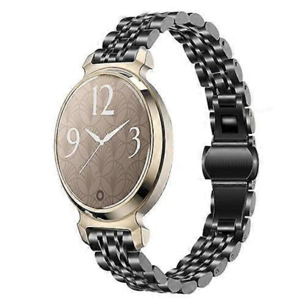 Til Garmin Lily 2 Syv-perlers 14mm Urrem i Rustfrit Stål Black