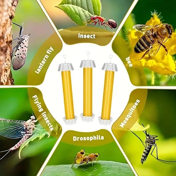 Fly Stick Klibbiga Flugfällor för inomhus och utomhus 10-pack Fånga alla flugor. Klibbiga flugfällor för utomhus flugfällare Yellow