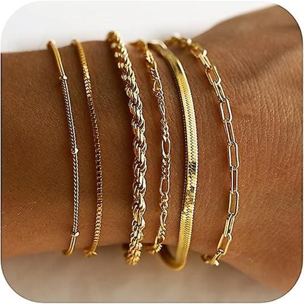 Guld Armbånd til Kvinder Vandtætte, 14K Ægte Guld Smykkesæt til Kvinder Piger
