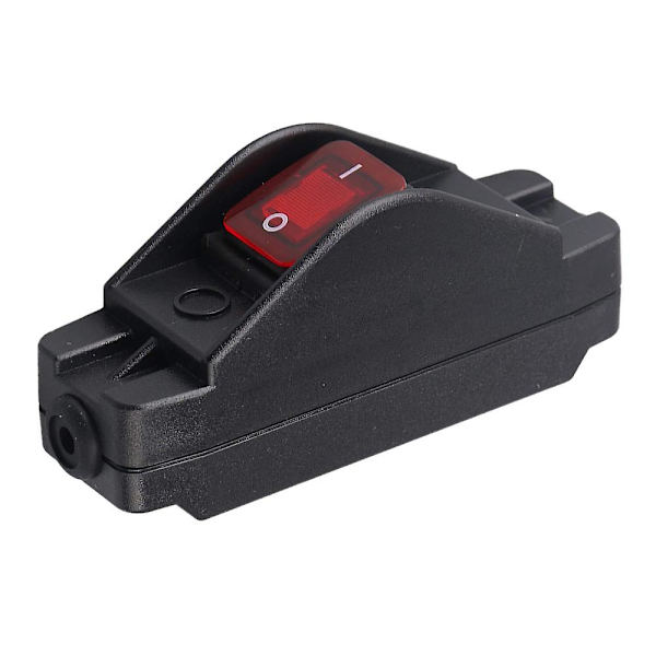 16A 220V Inline-sladdbrytare med On/Off-knapp för elektriska apparater blackred