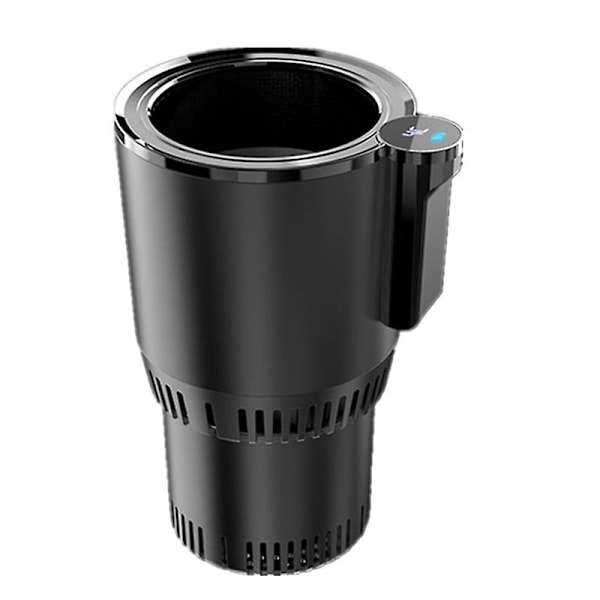 12V Bilkontor 2-i-1 Uppvärmning Kylande Muggvarmare Kylare Mugg Smart Digital Display Mugg Dryckhållare Svart black