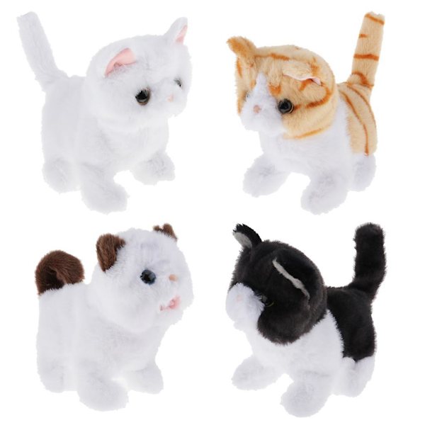 Interaktiv Robotkat Elektronisk Legetøj Gående Miav Persian Cat 13x11.5x17cm