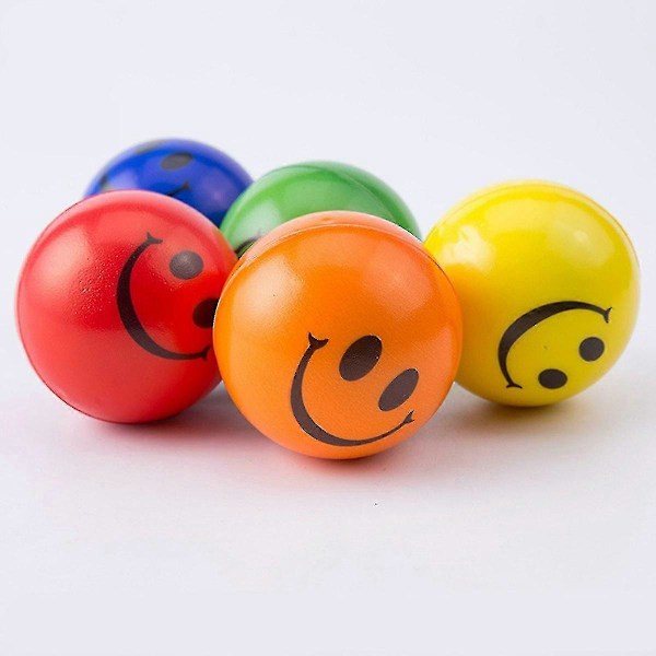 12 st/lot 6,3 cm Smile Skumboll Kläm Stressboll Avlastningsleksak Handledsövning Leksaksbollar För C