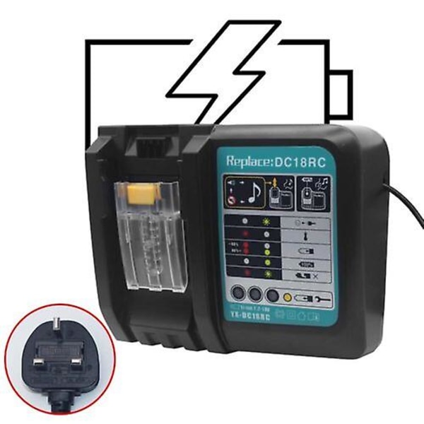 Til Makita Dc18rc Hurtig Hurtig Lithium-ion Batterilader (bl1830 Bl1850) 18v 3a EU Plug