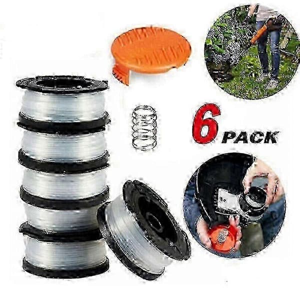 6x Spoler & Spoledæksel Fr Black Decker Græstrimmer Trimmer Trådspole