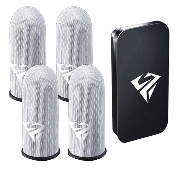 Gaming Finger Sleeves Kompatibel -för mobilspel 0,25 mm Glas Silver Fiber Sömlös Tum Fingertop Cover För Pubg/cod/lol/ros [DmS] Blue 2 Pair-Storage Box