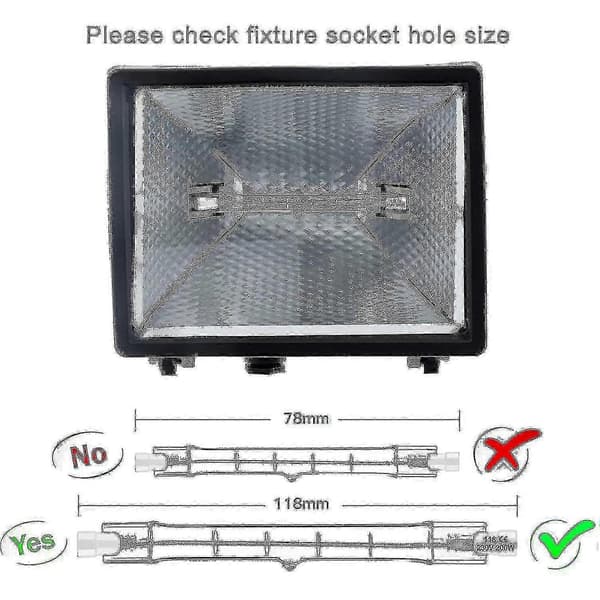 R7s 200W 230V Halogenpære 118mm, 10-pakning [DB]