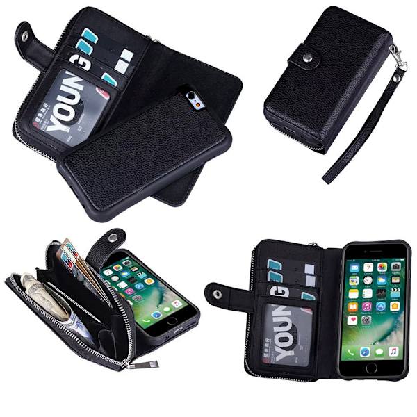 Beskyt din iPhone 6/6S - Pungetui & Magnetisk etui! Svart