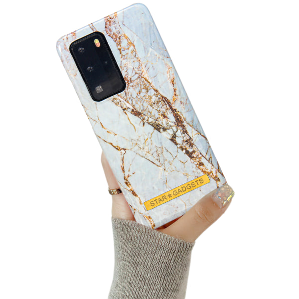 Huawei P40 Pro - Cover Protection Marmor Vit