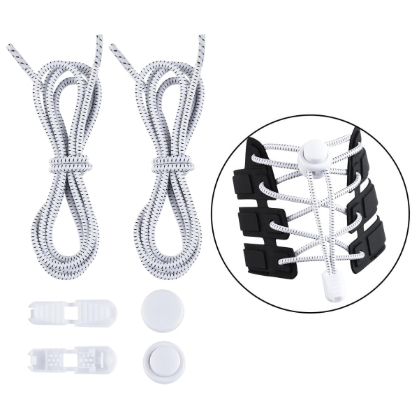 No Tie elastiske snørebånd – Strækbare snørebånd til voksne og børn Svart