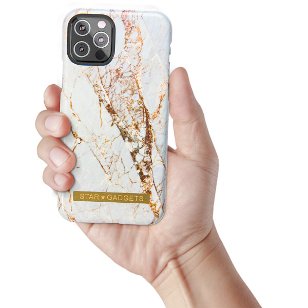 Beskyt din iPhone 12 Pro med marmor! Svart