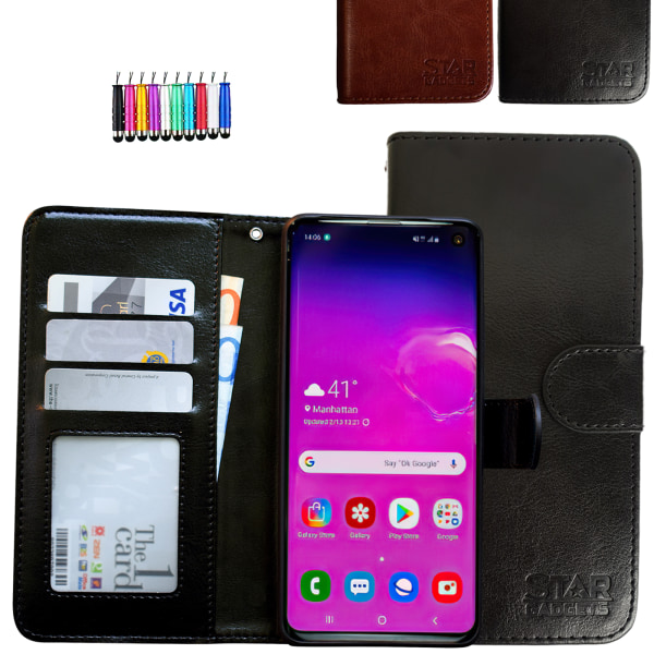 Samsung Galaxy S10 - PU Læder Pung Etui Svart