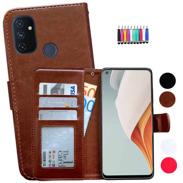 OnePlus Nord N100 - PU Læderpung Etui Vit