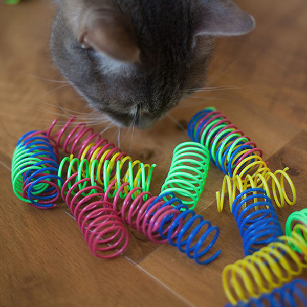 8 kpl Värikkäitä kissanhöyhenleluja Plastic Feathers kissanleluja