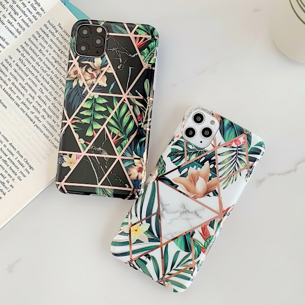 iPhone 11 Pro - Geometrisk Blomster Etui Svart