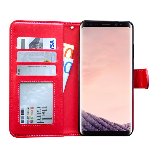 Samsung Galaxy S9 - PU nahkainen lompakkokotelo + rengas Brun