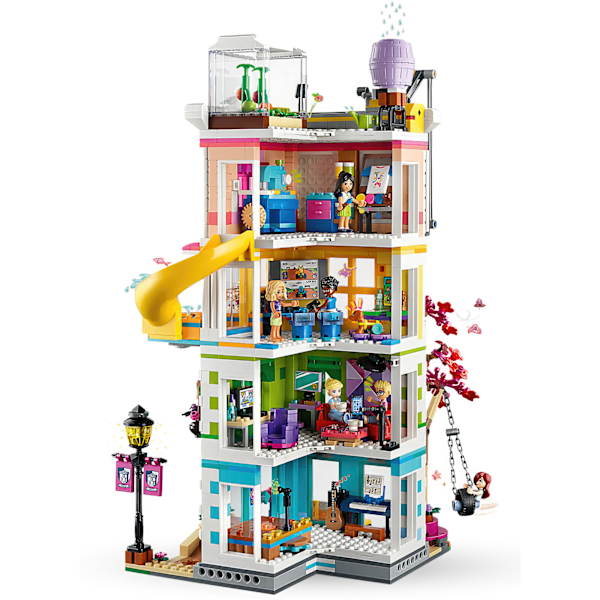 Ny LEGO Friends Hjertebyens Fællesskabscenrum - Kreative Eventy